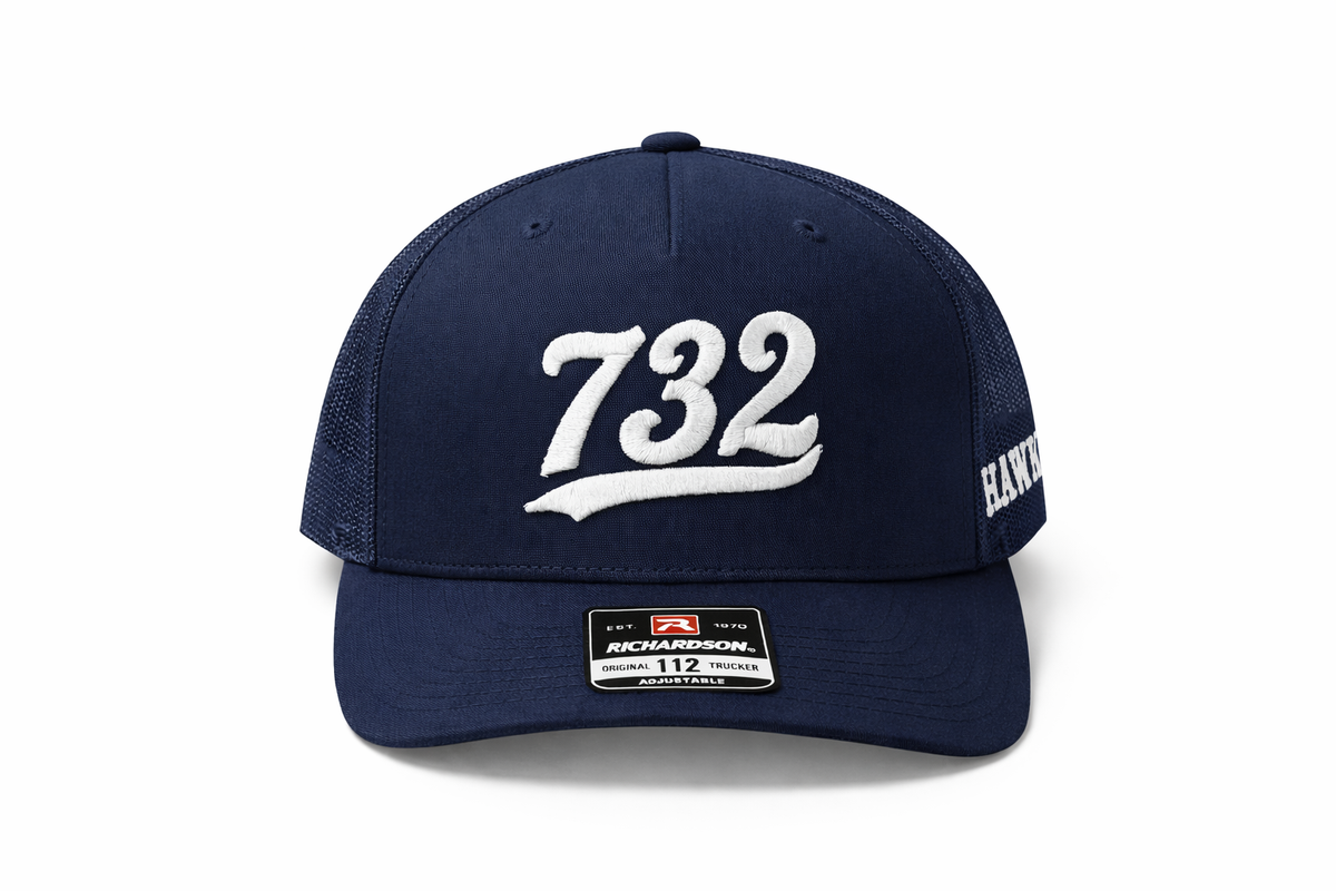 732 Trucker Hat Navy Hawks