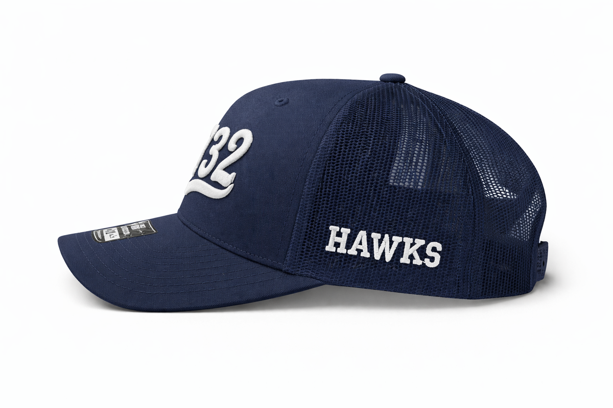 732 Trucker Hat Navy Hawks